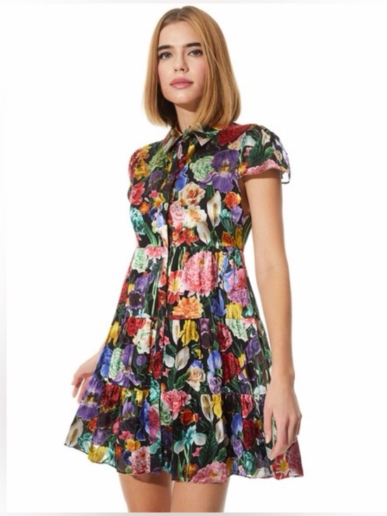 Alice + Olivia Dresses & Skirts - ❤️🔥 Alice + Olivia Meeko Tiered Silk-Blend Mini Shirtdress ❤️🔥size 8